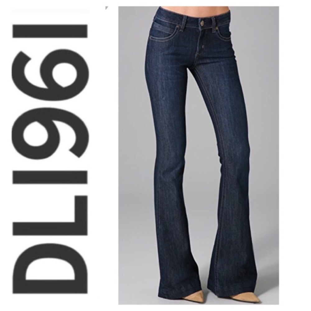 DL1961 Women's Dark Blue Flare Jeans